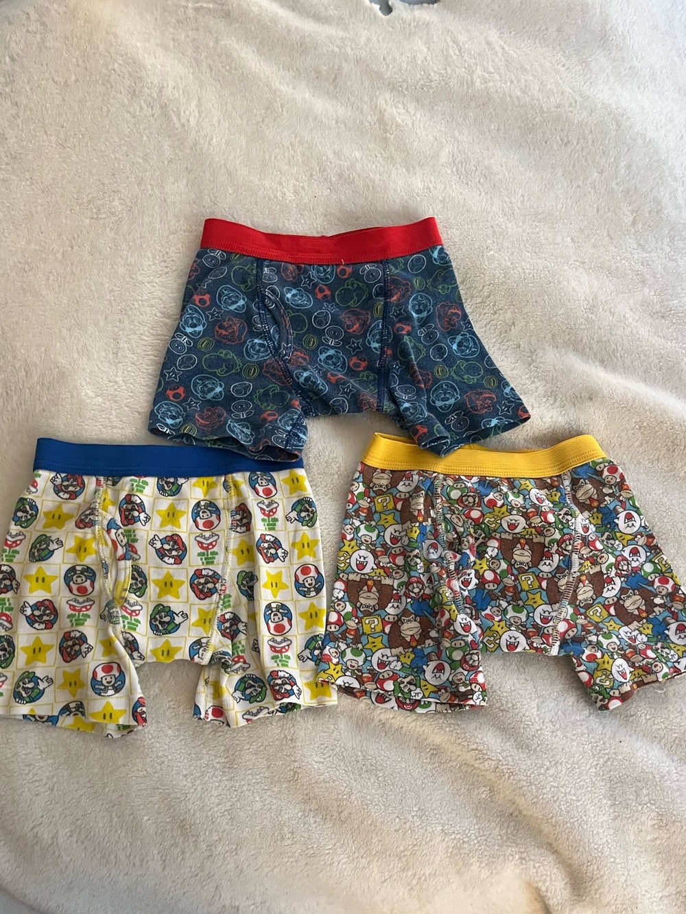 Mario 4t Nintendo Kids Boxer Briefs 3-Pack - Blue, White, Multi